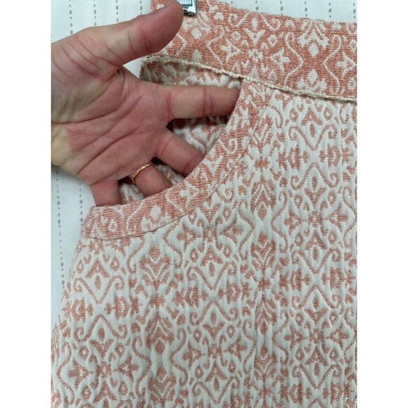 Free People Mini Skirt Sz 4 Brocade Tapestry Skater Pink Pockets Spring Easter - Picture 3 of 9